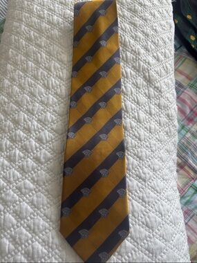 Striped Yellow and Gray/Men's Silk Tie